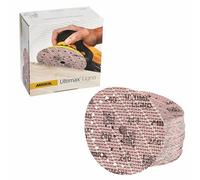 Mirka Ultimax Sanding Paper Ø 150mm Grip 15-hole/grit P240 / 50 pcs/For 150mm eccentric and sanding machines/Sanding of soft and hard wood, mineral materials, hard old varnish / UC61105025