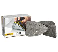 Mirka Sanding Triangle Iridium 100x152x152mm Grit 40 50 pcs Hook & Loop | Premium 36-hole Hook & Loop sandpaper ideal for paint putty primer wood steel mineral plastic sanding applications