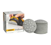 Mirka Iridium Premium Sandpaper Ø 77mm 20H Hook & loop Grit 120, 50 pcs/For sanding paint, putty, primer, wood, steel, mineral materials, plastic.