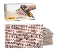 Mirka Ultimax Ligno 3x5 Inch Wood Sanding Sheets Grit P100 Hook and Loop Abrasive Pads 50 Pack for Finishing