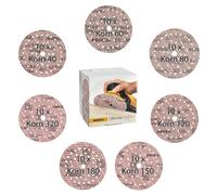 Mirka Ultimax Ligno Sanding Discs Ø 150 mm Hook & Loop/Mixed Pack with 10 Discs Each of Grit P40, P60, P80, P120, P150, P180, P320 / 70 pcs/For All 150 mm Random Orbital Sanders