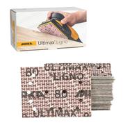 Mirka Ultimax Ligno Sanding Sheets 3 in x 4 in Grit P80 Hook and Loop Abrasive Pads for Orbital Sanders 50 Pack