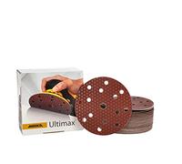 Mirka Ultimax sanding paper Ø 150mm Hook & loop 15-hole/grit P100 / 50 pcs/For 150mm eccentric and sanding machines/Sanding of soft and hard wood, mineral materials, hard old varnish