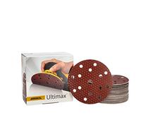 Mirka Ultimax sanding paper Ø 150mm Hook & loop 15-hole/grit P180 / 50 pcs/For 150mm eccentrics and sanders/Sanding of soft and hard wood, mineral materials, hard old varnish / UC61105018