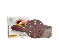 Mirka Ultimax sanding paper Ø 150mm Hook & loop 15-hole/grit P40 / 50 pcs/For 150mm eccentric and sanding machines/Sanding of soft and hard wood, mineral materials, hard old lacquers