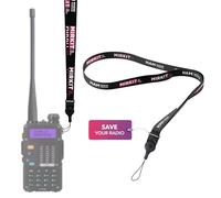 Mirkit Lanyard HAM Radio Operator from Radio | Neck Strap Quick Release (Black with White) for Two Way Radios