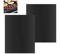 MIRKUZI Baking Mats, 2 Silicone Baking Mats, 40 x 50 cm, Microwave Mats, Black, Reusable Baking Mats, Suitable for Grilling, Roasting and Baking Vegetables