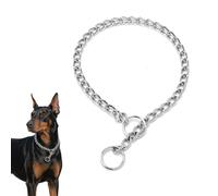 MIRKUZI Classic Dog Collars A Stainless Steel Dog Collar, Bite-Resistant Metal Collar, Pull On Chain Collar with Connecting Buckle, Suitable for Small, Medium and Large Dogs.