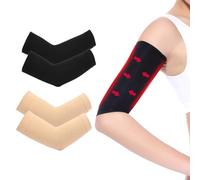 MIRKUZI Compression Sleeves, 2nd Shaping and Breathable Arm Sleeves, Unisex, Suitable for Running, Gym Training, Yoga and Other Sports (Black, Nude)