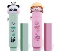 MIRKUZI Erasers 2pcs Panda Style Erasers Cute Eraser Pen Cute Stuff for Writing Drawing Office