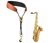 MIRKUZI Wind Instrument Straps 1pcs Brown Saxophone Shoulder Strap, Alto Saxophone Shoulder Strap, Musical Instrument Accessories Parts with Super Fast Metal Hook