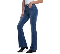 MIRLCIMR Womens High Waist Stretch Bell Bottoms Pants Push Up Butt Lifting Skinny Colombian Jeans,Dark Blue,10