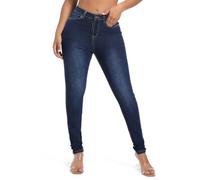 MIRLCIMR Womens High Waist Stretch Pants Push Up Butt Lifting Skinny Colombian Jeans,Dark Blue,16