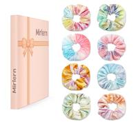 Mirlern Velvet Scrunchies with Zippers Pocket, 8 Pcs Tie Dye Soft Hair Ties, Hidden Pocket Hair Scrunchies Accessories for Women Girls, Soft Ponytail Holder Secret Compartment Items (Rainbow Colors)