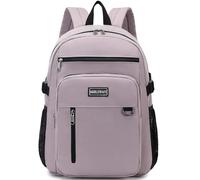 MIRLEWAIY Classical School Backpack Lightweight Bookbag Casual Daypack Travel Work Bag For Teenagers College Girls boys, Pink Purple, M, Rucksack Backpacks