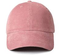 MIRMARU Classic Corduroy Cotton Baseball Caps Vintage Low Profile Dad Hat with Adjustable Strap with Brass Buckle, Mauve, One size