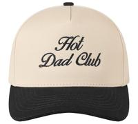MIRMARU Two-Tone Vintage Canvas Trucker Hats for Men & Women, Adjustable Size Baseball Caps with Trendy Embroidered Design, Hot Dad Club,black, One size