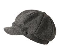 MIRMARU Women's Classic Visor Baker boy Cap Newsboy Cabbie Winter Cozy Hat with Comfort Elastic Back, Charcoal, M