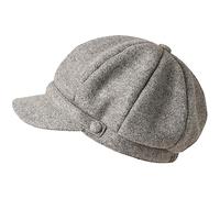 MIRMARU Women's Classic Visor Baker boy Cap Newsboy Cabbie Winter Cozy Hat with Comfort Elastic Back, Grey, M