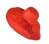 Miro Boho Chic Large Ibiza Hat. Pamela made of hand-dyed natural raffia. One size fits the head. wide wing, 18 cm, shaping Hand., Caramel, One Size