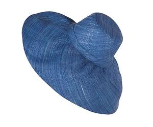 Miro Boho Chic - Large Ibiza Hat - Practice and Chic Large Brim Pamela Made in Madagascar Raffia - Pamelas for Weddings and Fascinators - Beach Hat Woman Straw - Godmother Wedding, turquoise, One Size