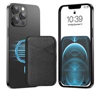Miroddi for MagSafe Wallet, Leather Magnetic Wallet Card Holder for iPhone 16/15/14/13/12 Series, 0.12" Invisible Ultra-Thin Magnetic Phone Wallet, 2 Independent Card Slot, RFID Blocking, Black