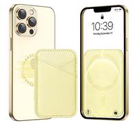 Miroddi for MagSafe Wallet, Magnetic Wallet Card Holder for iPhone 16/15/14/13/12 Series, 0.12" Invisible Ultra-Thin Magnetic Phone Wallet, 2 Independent Card Slot, Vegan Leather, Lemon Yellow