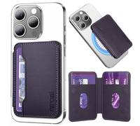 Miroddi for Magsafe Wallet, Ultra-Thin Leather Magnetic Phone Wallet Compatible with iPhone 17/16/15/14/13/12 Series, Magnetic Back of Phone Card Holder Fit 5 Cards 2 Bills, RFID Blocking, Purple