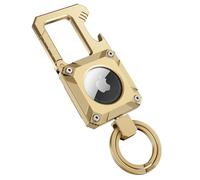 Miroddi Keychain, Men's Key Chain with AirTag Holder, Heavy Duty Bottle Opener Keychains, Secure Hidden Air Tag Holder Case with Key Chain Rings, Airtag Carabiner, Air Tags Not Included, Gold