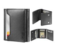 Miroddi Men Wallet, Works with Apple Find My, Minimalist Front Pocket Wallet for Men, Classic Black, Minimalist