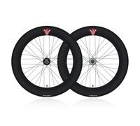 MIRODO 700C Fixed Gear Bikes Wheelset - 70mm Hight Aluminum Alloy Track Racing Rim 36-Hole Bearing Hub (Front 100mm/Rear 120mm) With Inner/Outer Tires(Pair)