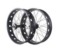 MIRODO Snow Bike Wheelset 20/24/26 Inch×4.0" Fat Tire Beach Bike Front Rear Wheel 36H Disc Brake Hubs 135mm/195mm For 6/7/8/9/10 Speed Rotary Wheels(Pair,20")