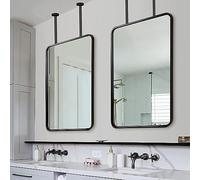 Miroir mural carré, miroirs fixés au plafond avec barre de suspension, miroirs de salle de bain pour la maison ou l'hôtel, miroir de coiffeuse - Miroir à bras articulé personnalisable (Dimensions : 5