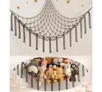 mirolam Teddy Hammock - Toy Storage Hammock for Stuffed Animals - Teddy Bear Storage - Soft Toy Storage Net - Nursery Preppy Room Decor