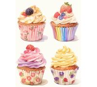 MIRONS 5D Diamond Painting Kits for Adults, Cupcakes,D,30 * 40cm Full Drill Embroidery Diamond Art Kits for Beginners for Home Wall Decor, Holiday Gifts