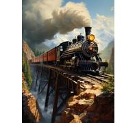 MIRONS 5D Diamond Painting Kits for Adults, Moving Train,G,50 * 70cm Full Drill Diamond Art Kits for Home Wall Decor, Birthday Gifts