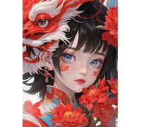 MIRONS Cross Stitch Embroidery Kits for Adults, Beautiful Manga Girl,N,50 * 70cm Full Range of Embroidery Starter Kits Stamped Cross Stitch Kits Beginners for DIY Embroidery 11CT