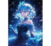 MIRONS Cross Stitch Kits for Adults, Anime Girl,B,30 * 40cm Pre-Printed Stamped Embroidery Kits 11CT Needlework Kit DIY Artwork for Adults Girls Home Wall Decoration