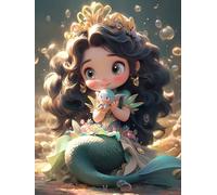 MIRONS Cross Stitch Kits for Adults, Cute Little Mermaid,G,30 * 40cm 11CT Pre Printed Stamped Counted Cross Stitch Kits, Easy Cross Stitch Patterns, Embroidery Kits for Adults Beginners