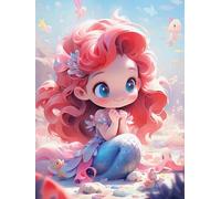 MIRONS Cross Stitch Kits for Adults, Cute Little Mermaid,J,30 * 40cm 11CT Printed Cross Stitch Kits,Stamped Embroidery Kits for Adults Wall Art Home Decoration