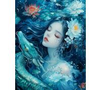 MIRONS Cross Stitch Kits for Adults, Girl and Dragon Fantasy Pattern,R,50 * 70cm 11CT Stamped Counted Cross Stitch Kits, Easy Cross Stitch Patterns, Embroidery Kits for Adults Beginners