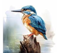 MIRONS Cross Stitch Kits Stamped, Beautiful Kingfisher,B 40 * 50cm Printed Pattern 11CT DIY Embroidery Kit Pre-Printed Cross Stitch Kit Needlework Kit Handmade Home Wall Décor