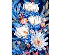 MIRONS Diamond Art Kits, Flowers DIY 5D Full Drill Round Diamond Painting Kits for Beginners Home Wall Decor 40x50cm