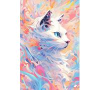 MIRONS Diamond Painting Kits for Adults, Abstract Colorful Cat,A,40 * 50cm Diamond Painting Kits,5D DIY Round Full Drill Diamond Art Kits Craft for Home Wall Art Decor