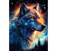 MIRONS Diamond Painting Kits for Adults, Fantasy Animal Wolf,A,50 * 70cm DIY 5D Full Drill Crystal Rhinestone Embroidery Pictures Art Craft for Relaxation and Home Wall Decor