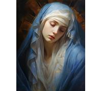 MIRONS Embroidery Cross Stitch Kits for Beginners, Elegant and Noble Virgin Mary,M,30 * 40cm Pre-Printed Stamped Embroidery Kits 11CT Needlework Kit DIY Artwork for Adults Girls Home Wall