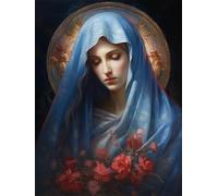 MIRONS Embroidery Kits for Beginners Adults, Elegant and Noble Virgin Mary,B,40 * 50cm Stamped Cross Stitch Kit 11CT Fabric Embroidery Crafts Kit, Counted Cross Stitch for Home Decoration