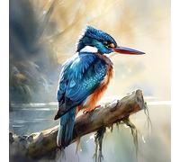 MIRONS Full Range of Embroidery Starter Kits, Beautiful Kingfisher, A 40 * 50cm 11CT Cross Stitch Stamped Kits Easy Patterns Cross Stitching Embroidery Needlework Kit Supplies