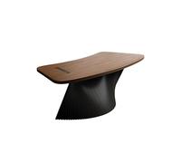 MIROOOO Computer Desk Side Table Single Boss Office Workbench, Curved Simple Business Solid Wood Study Table, Black Table Legs Modern Furniture Gaming Desk Large Desk(220x80x75cm)