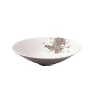 MIROOOO Ramen Bowls Fruit Bowl Creative Tableware Ink White Round Shallow Bowl Restaurant Hotel Dish Soup Bowl Chinese Ceramic Tableware Salad Bowl Dinner Plates(23cm)